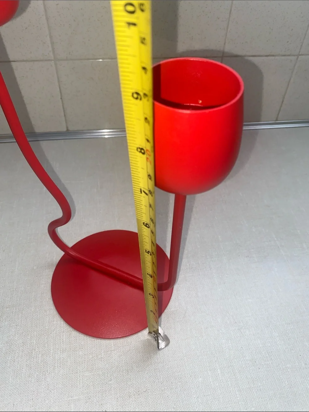 Ikea Silverparon Candlestick/Tealight Holder Bright Red Aluminum/Steel